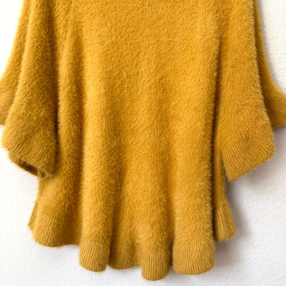 Boutique Ruffle Flounce Mustard Yellow Fuzzy Sweater Top_3